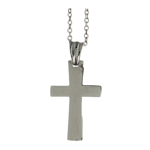 Broken cross pendant 3x1.5 cm supermirror steel 3