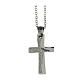Cross pendant with broken layer, supermirror stainless steel, 1.2x0.8 in s1