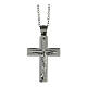 Three layered cross pendant with body of Christ, supermirror stainless steel, 1.2x1 in s1