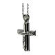 Three layered cross pendant with body of Christ, supermirror stainless steel, 1.2x1 in s2