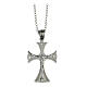Celtic cross pendant with white zircons, supermirror stainless steel, 1.2x0.8 in s1