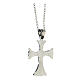 Celtic cross pendant necklace supermirror steel 3x2 cm s3