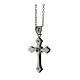 Budded cross pendant with white zircons, supermirror stainless steel, 1.2x0.8 in s2