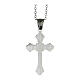 Budded cross pendant with white zircons, supermirror stainless steel, 1.2x0.8 in s3