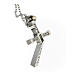 Folding cross pendant with white zircons, supermirror stainless steel, 1.4x1 in s3
