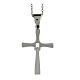 Folding cross pendant with white zircons, supermirror stainless steel, 1.4x1 in s4