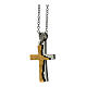 Cross pendant with gilded broken layer, supermirror stainless steel, 1.2x0.8 in s2