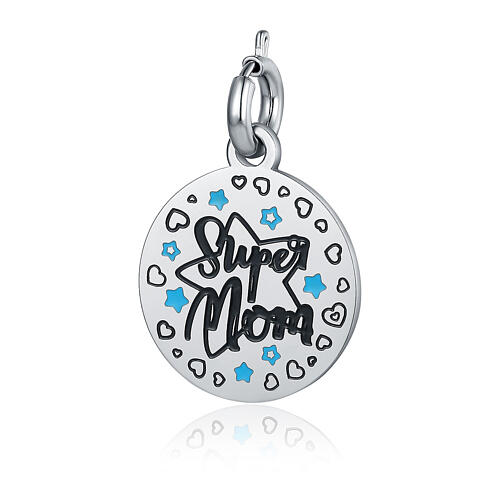 Charm of "Super Mom", hypoallergenic steel 1