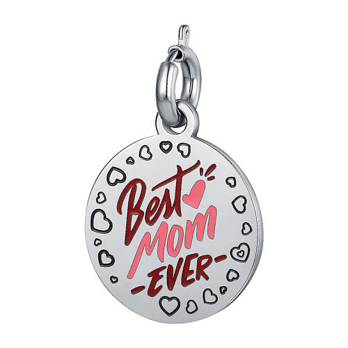 Best Mom Ever Charm in Hypoallergenic Steel 16 mm 1