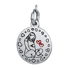 'Sweet Wait' Mom Charm, Hypoallergenic Steel, 16mm