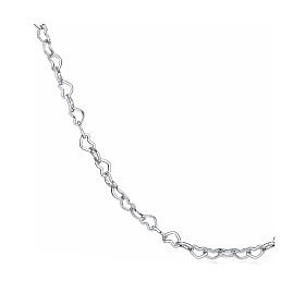 Necklace chain of intertwined hearts, stainless steel