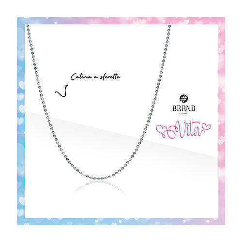 Stainless Steel Necklace for Angel Caller 2.5 mm Beads 100 cm 2