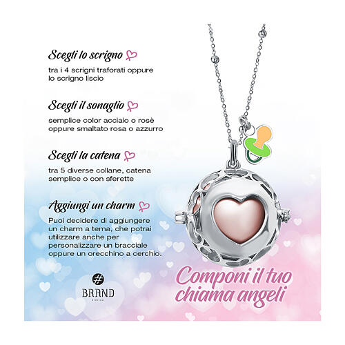 Angel caller chain of stainless steel with 0.12 in beads, 40 in 3