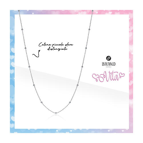 Chain for angel caller necklace, 40 in, stainless steel, 0.12 in beads 2