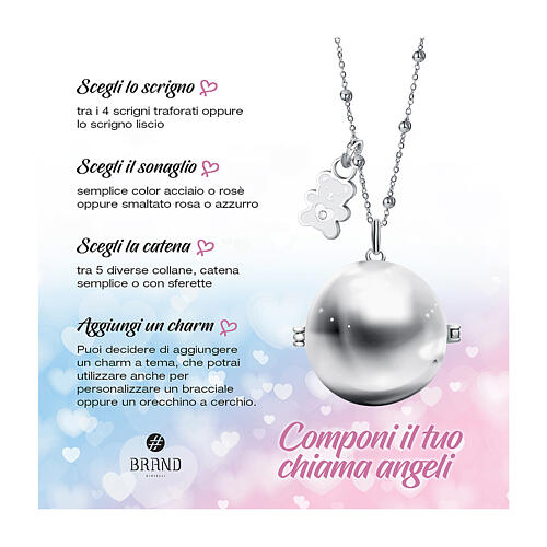 Collana per chiama angeli 100 cm acciaio inox perline 3 mm 3