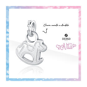 Mini Charm mit Schaukelpferd aus hypoallergenem Edelstahl