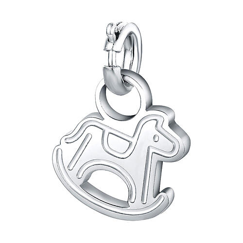 Mini charm cavallo a dondolo acciaio inox ipoallergenico 1