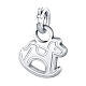 Mini rocking horse charm in hypoallergenic stainless steel s1