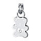 Mini charm white zircon bear in hypoallergenic stainless steel s1