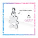 Mini charm white zircon bear in hypoallergenic stainless steel s2