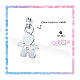 Silhouette of a boy with white rhinestone, mini charm of hypoallergenic steel s2