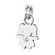 Mini charm bimba zircone bianco acciaio ipoallergenico s1