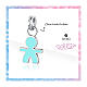 Light blue boy, mini charm of enamelled hypoallergenic steel s2