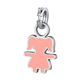 Mini Charm Mädchen Rosa aus hypoallergenem Edelstahl
