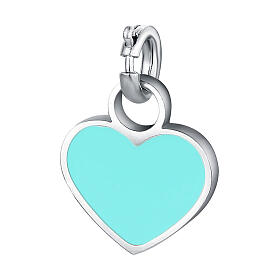 Mini Charm Himmelblauer Herzanhänger aus hypoallergenem Edelstahl