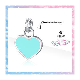 Mini charm turquoise heart, hypoallergenic steel