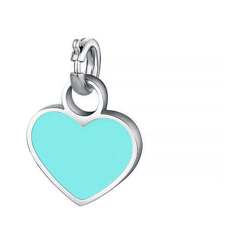 Mini charm cuore turchese acciaio ipoallergenico 1