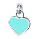 Mini charm cuore azzurro acciaio ipoallergenico s1