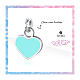 Mini charm cuore azzurro acciaio ipoallergenico s2