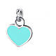 Mini charm cuore turchese acciaio ipoallergenico s1