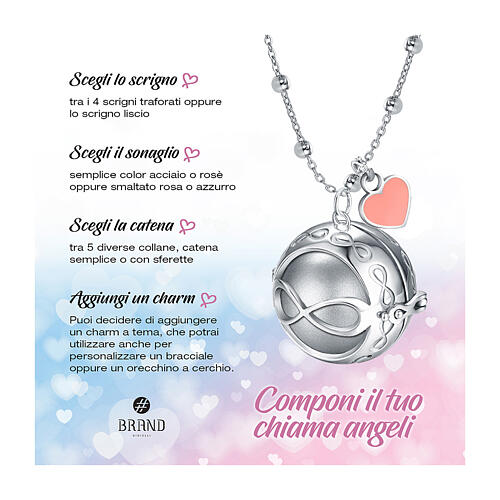 Mini Charm Rosa Herz aus hypoallergenem Edelstahl 3