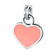 Pink heart-shaped mini charm, hypoallergenic steel s1