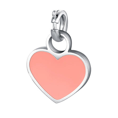 Mini pink heart charm hypoallergenic stainless steel 1