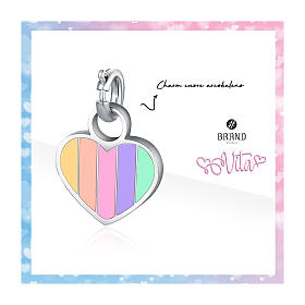 Mini Charm Regenbogenherz aus hypoallergenem Edelstahl mit Emaille