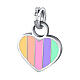 Mini breloque coeur arc-en-ciel acier hypoallergénique émail s1