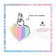 Mini breloque coeur arc-en-ciel acier hypoallergénique émail s2