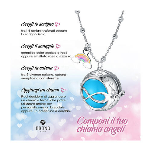 Mini charm arcobaleno acciaio ipoallergenico smaltato 3