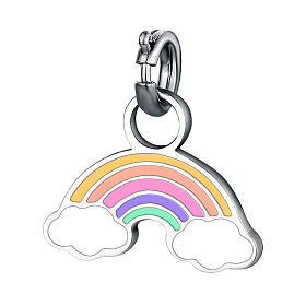 Mini rainbow charm enameled in hypoallergenic stainless steel