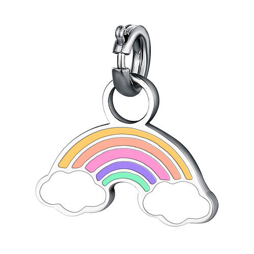 Mini rainbow charm enameled in hypoallergenic stainless steel 1