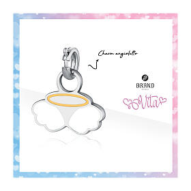 Mini angel wing charm in hypoallergenic enamel-coated steel