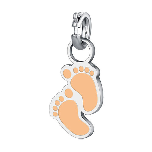 Mini charm acciaio ipoallergenico piedi bambino per chiama angeli 1