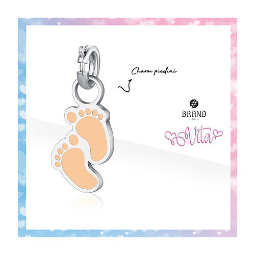 Mini charm acciaio ipoallergenico piedi bambino per chiama angeli 2