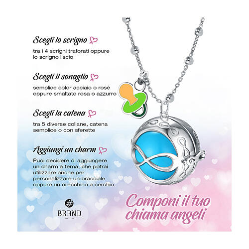 Mini charm ciuccio acciaio ipoallergenico smaltato 3