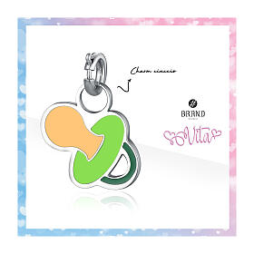 Mini pacifier charm enameled hypoallergenic steel