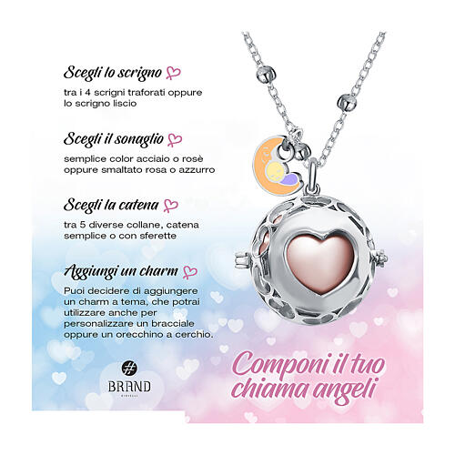 Mini charm luna e bimbo acciaio ipoallergenico 3