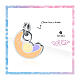 Mini moon and baby charm in hypoallergenic stainless steel s2